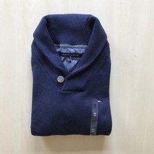 Men's Tommy Hilfiger Shawl Collar Sweater Navy NWT
